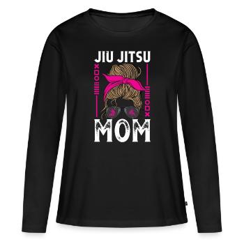 Jiu Jitsu Mom Jujutsu Martial Arts Kampfkunst MMA - Frauen Premium Bio Langarmshirt - Schwarz - Vorne - Julia (174cm)