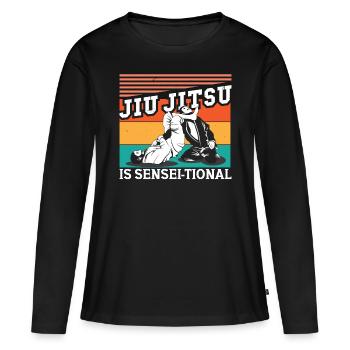 Jiu Jitsu Sensei-tional Jujutsu Arts Martiaux MMA - T-shirt manches longues Premium bio Femme - noir - Devant - Julia (174cm)