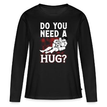 Jiu Jitsu Need A Hug Jujutsu Martial Arts MMA - Frauen Premium Bio Langarmshirt - Schwarz - Vorne - Julia (174cm)