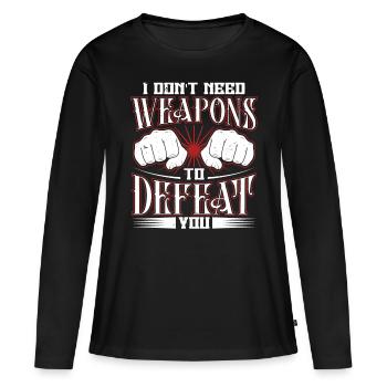 Le Jiu Jitsu n’a pas besoin d’armes pour vaincre le Jujutsu MMA - T-shirt manches longues Premium bio Femme - noir - Devant - Julia (174cm)