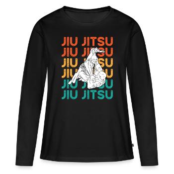 Jiu Jitsu Jujutsu Arts Martiaux Kampfkunst MMA - T-shirt manches longues Premium bio Femme - noir - Devant - Julia (174cm)