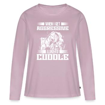Jiu Jitsu I Like To Cuddle Jujutsu Martial Arts - Women's Premium Organic Long Sleeve Shirt - dusky pink - Front - Julia (174cm)
