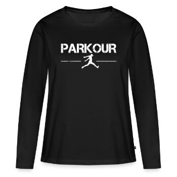 Parkour - T-shirt manches longues Premium bio Femme - noir - Devant - Julia (174cm)