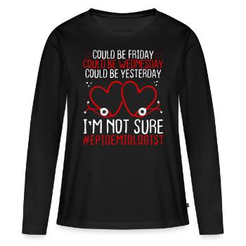 Epidemiologist Night Shift Worker Stethoscope - Women's Premium Organic Long Sleeve Shirt - black - Front - Julia (174cm)