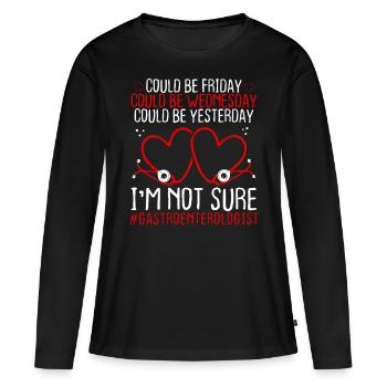 Gastroenterologist Night Shift Worker Stethoscope - Women's Premium Organic Long Sleeve Shirt - black - Front - Julia (174cm)