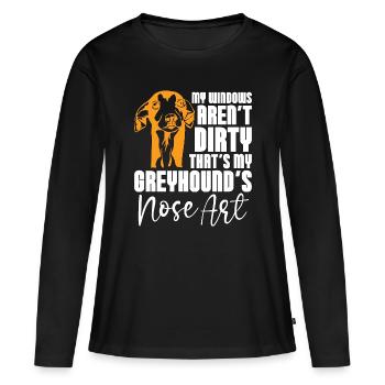 Greyhound Racing Mon Windows Rescue Greyhound Racer - T-shirt manches longues Premium bio Femme - noir - Devant - Julia (174cm)