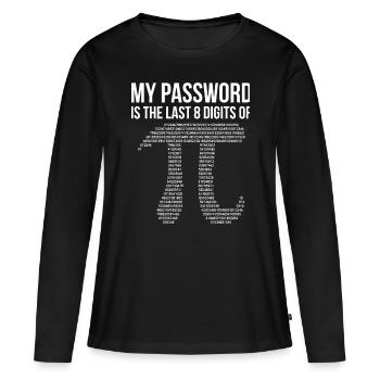 Mein Passwort sind die letzten 8 Ziffern von Pi - Frauen Premium Bio Langarmshirt - Schwarz - Vorne - Julia (174cm)