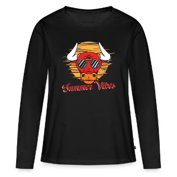 Tauromachie Summer Vibes Rodéo Clown Torero - T-shirt manches longues Premium bio Femme - noir - Devant - Julia (174cm)