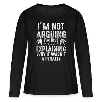 Je ne discute pas, j'explique simplement pourquoi le hockey avec pénalité - T-shirt manches longues Premium bio Femme - noir - Devant - Julia (174cm)