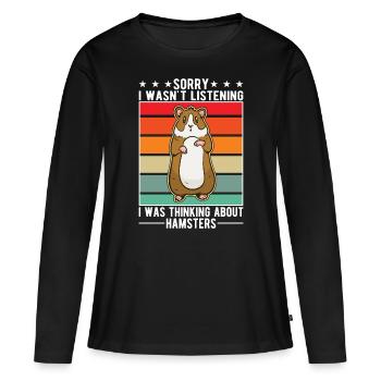 Hamster Hamster Roue Golden Hamster Hamster - T-shirt manches longues Premium bio Femme - noir - Devant - Julia (174cm)
