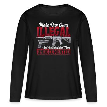 2e amendement Droits des armes à feu L’amateur d’armes à feu - T-shirt manches longues Premium bio Femme - noir - Devant - Julia (174cm)