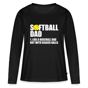 Définition de papa de softball Funnysoftball momdad softb - T-shirt manches longues Premium bio Femme - noir - Devant - Julia (174cm)