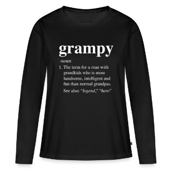 Mens Grampy Definition Funny Dictionary Entry form - Women's Premium Organic Long Sleeve Shirt - black - Front - Julia (174cm)