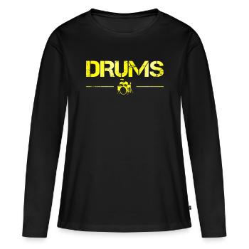 Percussion - T-shirt manches longues Premium bio Femme - noir - Devant - Julia (174cm)