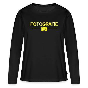 Fotografie - Frauen Premium Bio Langarmshirt - Schwarz - Vorne - Julia (174cm)