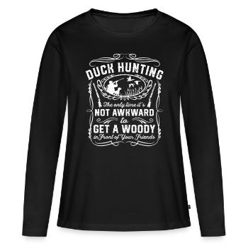 Funny Duck Hunting Vintage Woodie Hunter Amis G - T-shirt manches longues Premium bio Femme - noir - Devant - Julia (174cm)