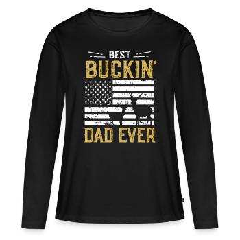 Meilleur cadeau drôle de papa Buckin de tous les temps Cool Hunting - T-shirt manches longues Premium bio Femme - noir - Devant - Julia (174cm)