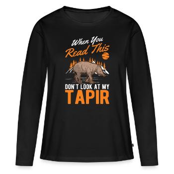 Tapir Tapir des plaines Tapirdae Tapir - T-shirt manches longues Premium bio Femme - noir - Devant - Julia (174cm)