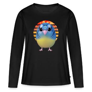 Observation des oiseaux - T-shirt manches longues Premium bio Femme - noir - Devant - Julia (174cm)