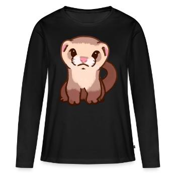 Frettchen - Frauen Premium Bio Langarmshirt - Schwarz - Vorne - Julia (174cm)
