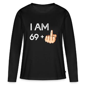 Ich bin 69 plus 1 lustiger 70. Geburtstag, geboren 1949 - Frauen Premium Bio Langarmshirt - Schwarz - Vorne - Julia (174cm)
