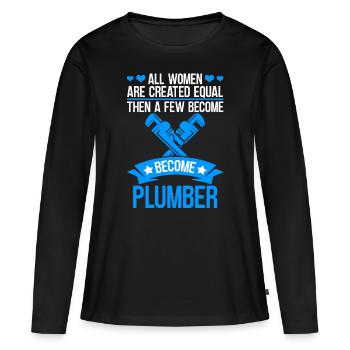Pipe installation Pipe installer pipes - Women's Premium Organic Long Sleeve Shirt - black - Front - Julia (174cm)