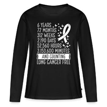 6 Years Lung Cancer Free Ribbon Movement - Frauen Premium Bio Langarmshirt - Schwarz - Vorne - Julia (174cm)