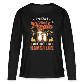 Hamster Hamster Roue Golden Hamster Hamster - T-shirt manches longues Premium bio Femme - noir - Devant - Julia (174cm)