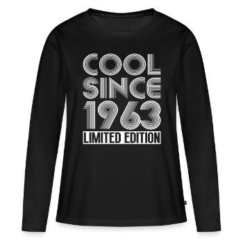 60th birthday born 1963 Cool Since 1963 - Women's Premium Organic Long Sleeve Shirt - black - Front - Julia (174cm)