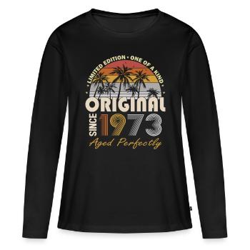 50th birthday born 1973 Original Since 1973 - Women's Premium Organic Long Sleeve Shirt - black - Front - Julia (174cm)