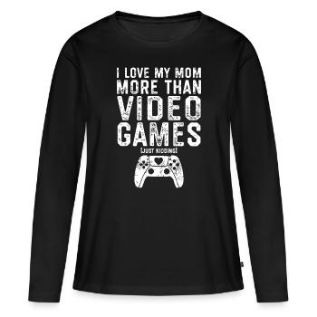 J'aime ma mère Video Gamer Valentines Day Gift Boys - T-shirt manches longues Premium bio Femme - noir - Devant - Julia (174cm)