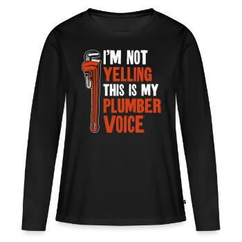 Plombier de plomberie vintage je ne suis pas - T-shirt manches longues Premium bio Femme - noir - Devant - Julia (174cm)