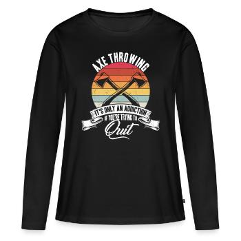 Ax Throwing trying to quit Hatchet Tossing - Women's Premium Organic Long Sleeve Shirt - black - Front - Julia (174cm)