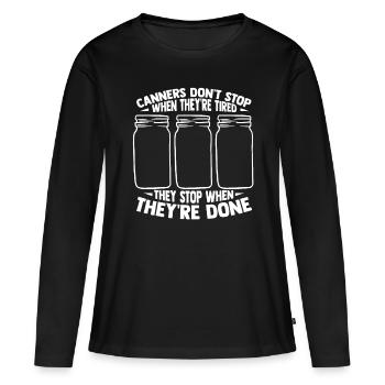 Homesteader Canning Season Homegrown Food - Frauen Premium Bio Langarmshirt - Schwarz - Vorne - Julia (174cm)