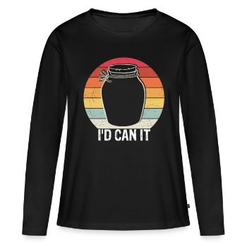 Homesteading Canning Season Id can it FoodHomestea - Frauen Premium Bio Langarmshirt - Schwarz - Vorne - Julia (174cm)