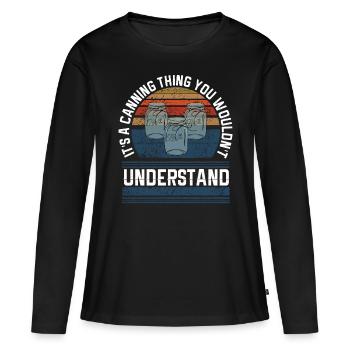 Homesteader Canning Thing Food Perservation - Frauen Premium Bio Langarmshirt - Schwarz - Vorne - Julia (174cm)