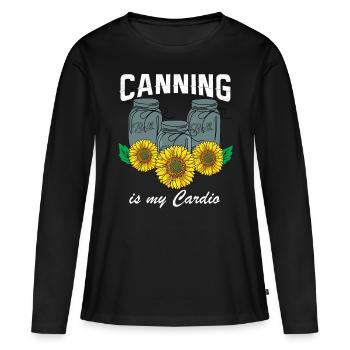 Canning is my Cardio Homesteader Food Perserve - Frauen Premium Bio Langarmshirt - Schwarz - Vorne - Julia (174cm)