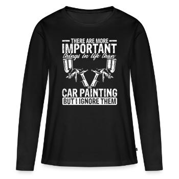 Automotive Car Painter Vehicle Sprayer Spraygun - Women's Premium Organic Long Sleeve Shirt - black - Front - Julia (174cm)