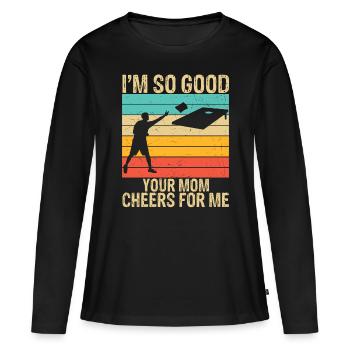Cornhole Player Cornhole Game Best Partner - Women's Premium Organic Long Sleeve Shirt - black - Front - Julia (174cm)