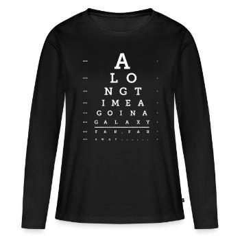 Opening Crawl Eye Chart - Women's Premium Organic Long Sleeve Shirt - black - Front - Julia (174cm)