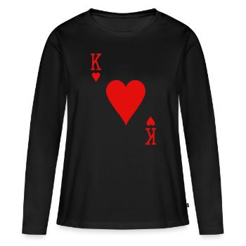 King Of Hearts Matching Couple Saint Valentine's D - Women's Premium Organic Long Sleeve Shirt - black - Front - Julia (174cm)