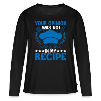 Votre avis n’était pas dans ma recette 5 - T-shirt manches longues Premium bio Femme - noir - Devant - Julia (174cm)