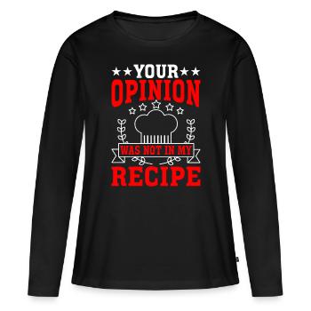 Votre avis n’était pas dans ma recette 4 - T-shirt manches longues Premium bio Femme - noir - Devant - Julia (174cm)