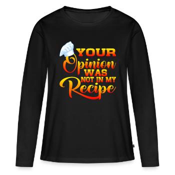 Votre avis n’était pas dans ma recette 6 - T-shirt manches longues Premium bio Femme - noir - Devant - Julia (174cm)