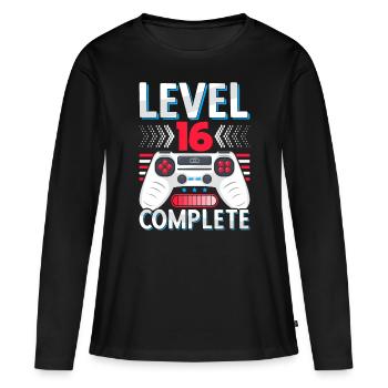 16 Cadeau d’anniversaire de mariage Homme Femme Mari Femme - T-shirt manches longues Premium bio Femme - noir - Devant - Julia (174cm)