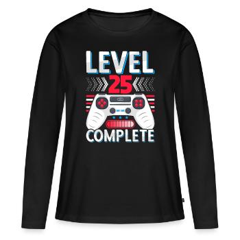 25 Cadeau d’anniversaire de mariage Homme Femme Mari Femme - T-shirt manches longues Premium bio Femme - noir - Devant - Julia (174cm)