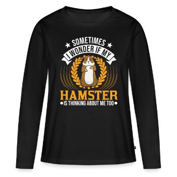 Hamster Hamster Roue Golden Hamster Hamster - T-shirt manches longues Premium bio Femme - noir - Devant - Julia (174cm)