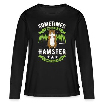 Hamster Hamster Roue Golden Hamster Hamster - T-shirt manches longues Premium bio Femme - noir - Devant - Julia (174cm)