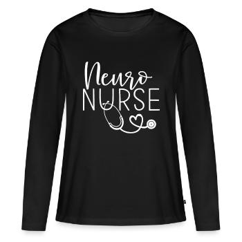 Cute Neuro Nurse Shirt - Neurology Nursing - Women's Premium Organic Long Sleeve Shirt - black - Front - Julia (174cm)