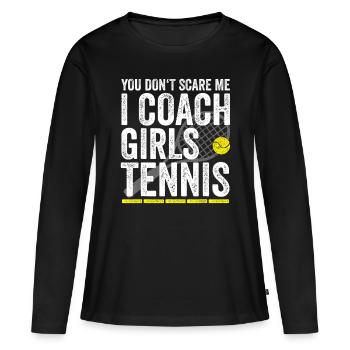 Tu ne me fais pas peur I Coach Girls Tennis Coaches Gi - T-shirt manches longues Premium bio Femme - noir - Devant - Julia (174cm)